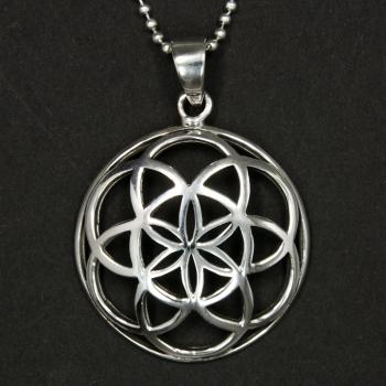 Sterling Silber Anhänger Blume des Lebens Ø 28 mm